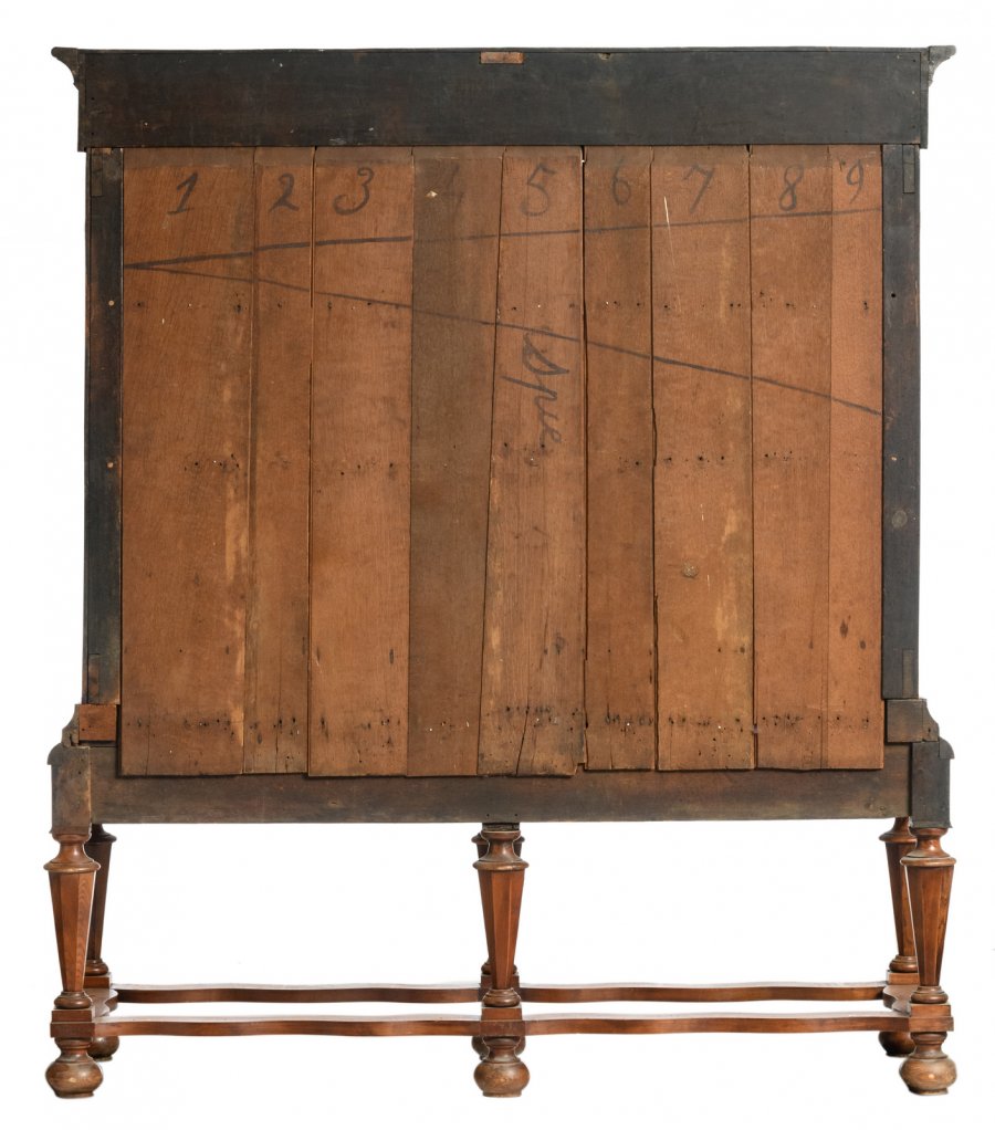 A Dutch marquetry cabinet-on-stand, early 18th C.